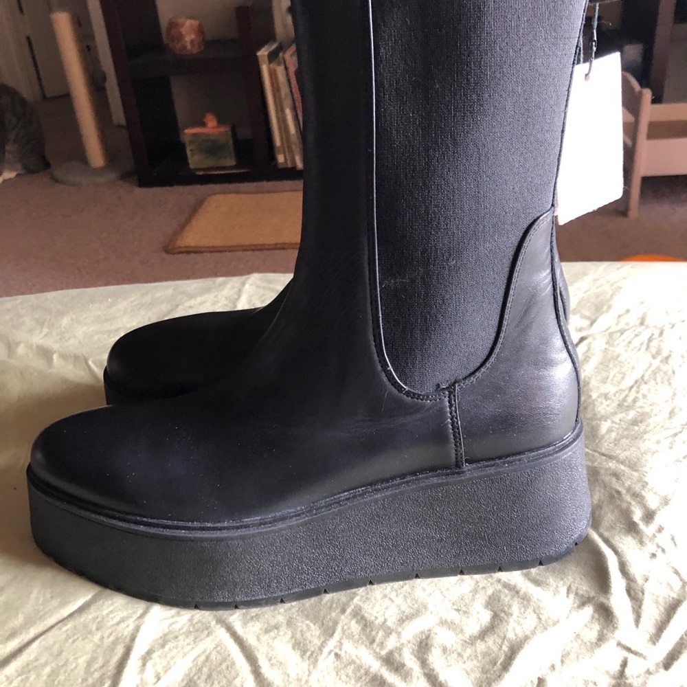 ZARA Leather Platform Boots